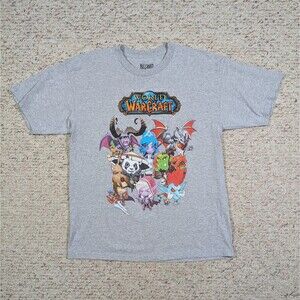 World of Warcraft T-Shirt WOW Mens Large Heather Gray 2020 Blizzard Gamer Tee